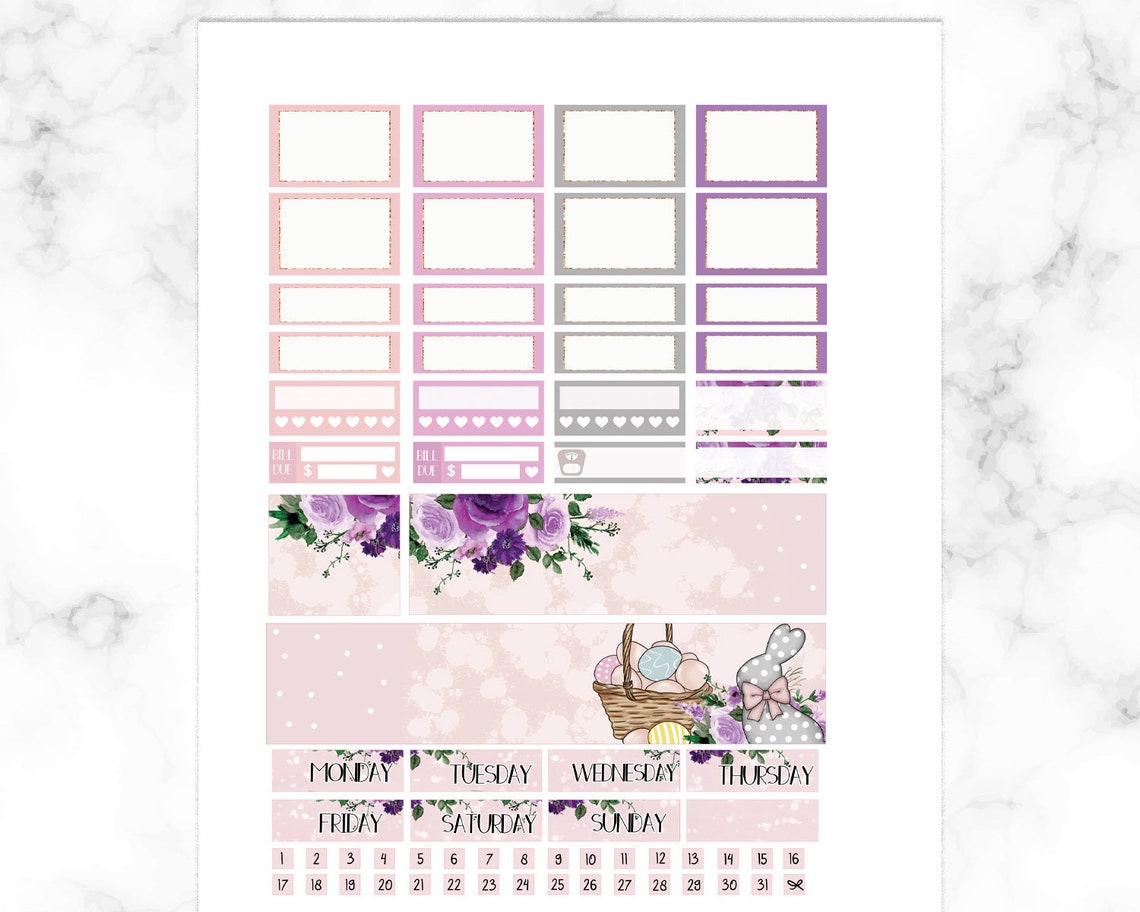 Erin Condren Planner Stickers Vertical, Printable Weekly Kit, Planner ...