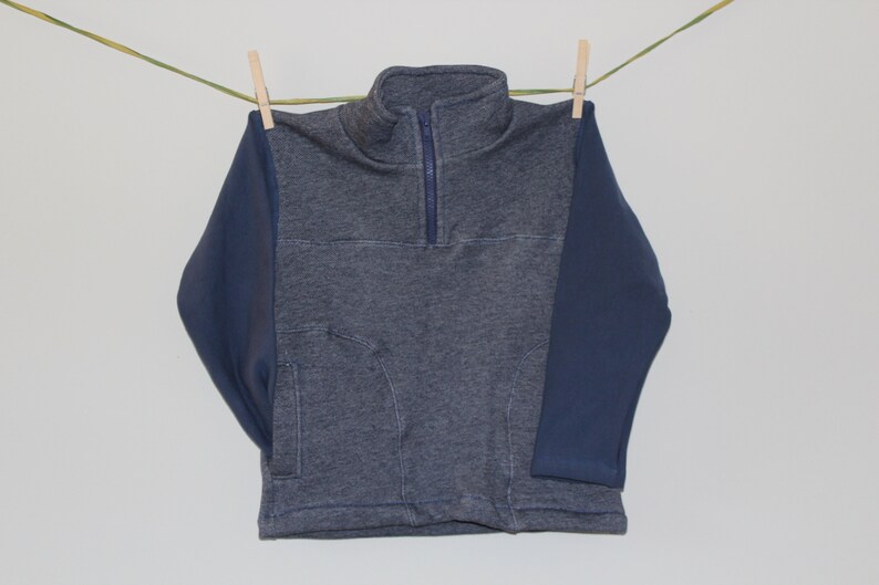 Organic cotton sherpa quarter zip pullover 5-6Y