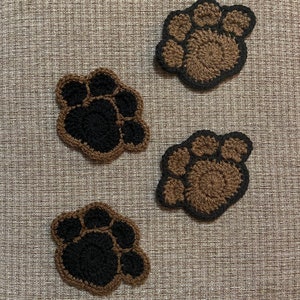 Crochet Paw Print Coaster Set | Set of 4 Paw Print Coasters | Dog Lover Gift | Cat Lover Gift | Knit Paw Print Coaster Set| PawPrint Crochet