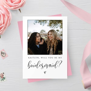 Bridesmaid Photo Proposal Card, Create Personalised Proposal Cards For Bridesmaid/Maid Of Honour/Flower Girl/Page Boy/Groomsmen/Best Man