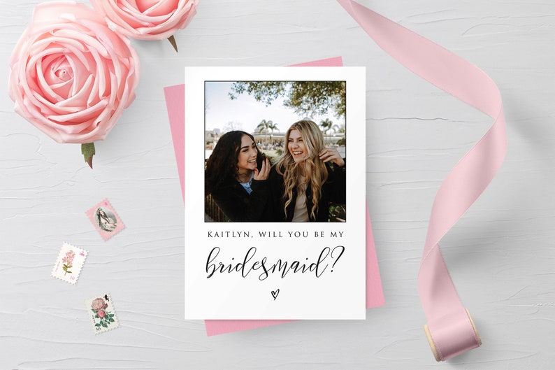 Bridesmaid Photo Proposal Card, Create Personalised Proposal Cards For Bridesmaid/Maid Of Honour/Flower Girl/Page Boy/Groomsmen/Best Man 