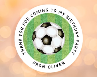Football Birthday Stickers – Personalised Party Thank You Stickers for Gift Favour Bags