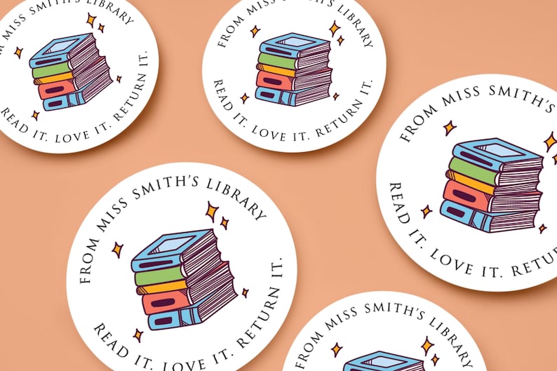 Personalised Library Stickers, Custom Book Labels - Etsy