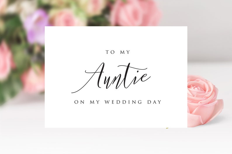 Calligraphy Card Aunt Wedding Day Aunt Wedding Day Card To My Auntie On My Wedding Day Auntie Wedding Card Auntie On My Wedding Day Card