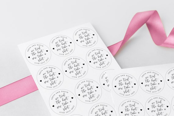 We Tied the Knot Now Take A Shot Personalised Stickers Labels ...