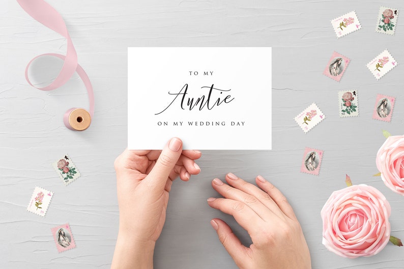 Calligraphy Card Aunt Wedding Day Aunt Wedding Day Card To My Auntie On My Wedding Day Auntie Wedding Card Auntie On My Wedding Day Card