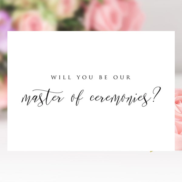 Will You Be Our Master Of Ceremonies Card, Will You Be Our MC, Wedding MC Card, Master Of Ceremonies Card, MC Proposal Card, C0006