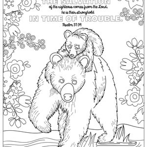 Psalm 37:39, Coloring Pages for Adults, 1 Printable Coloring Page, Instant Download PDF