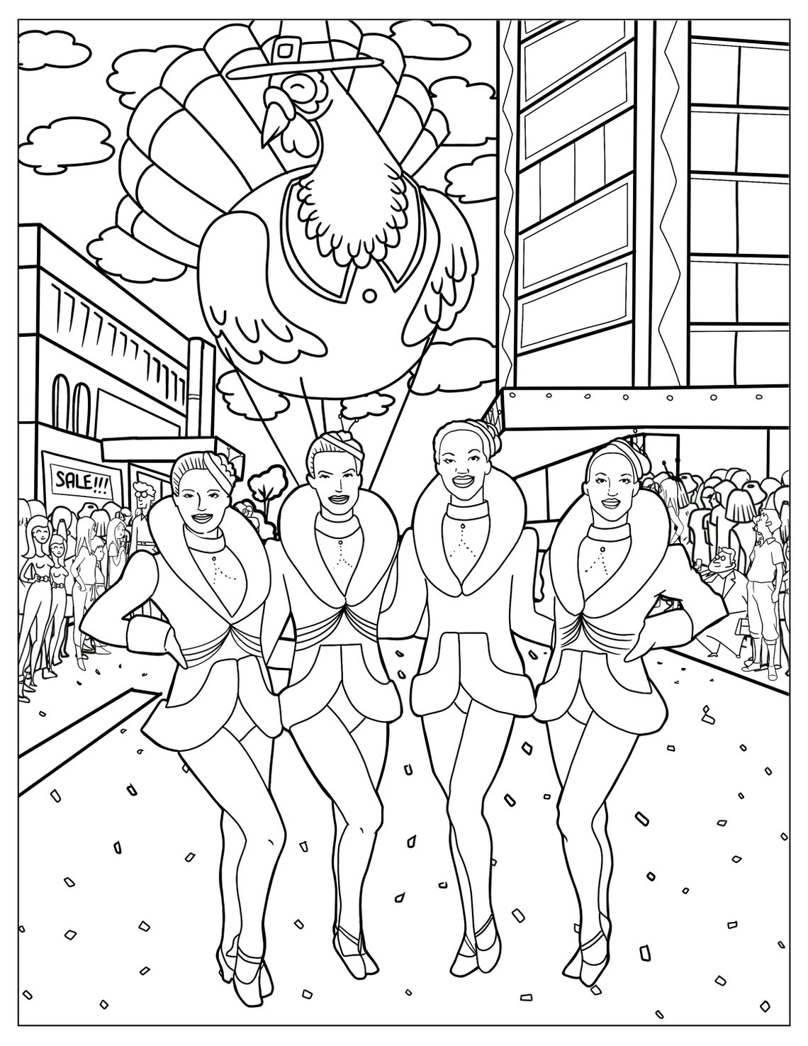 Thanksgiving Parade, Coloring Pages for Adults, 20 Printable Coloring ...