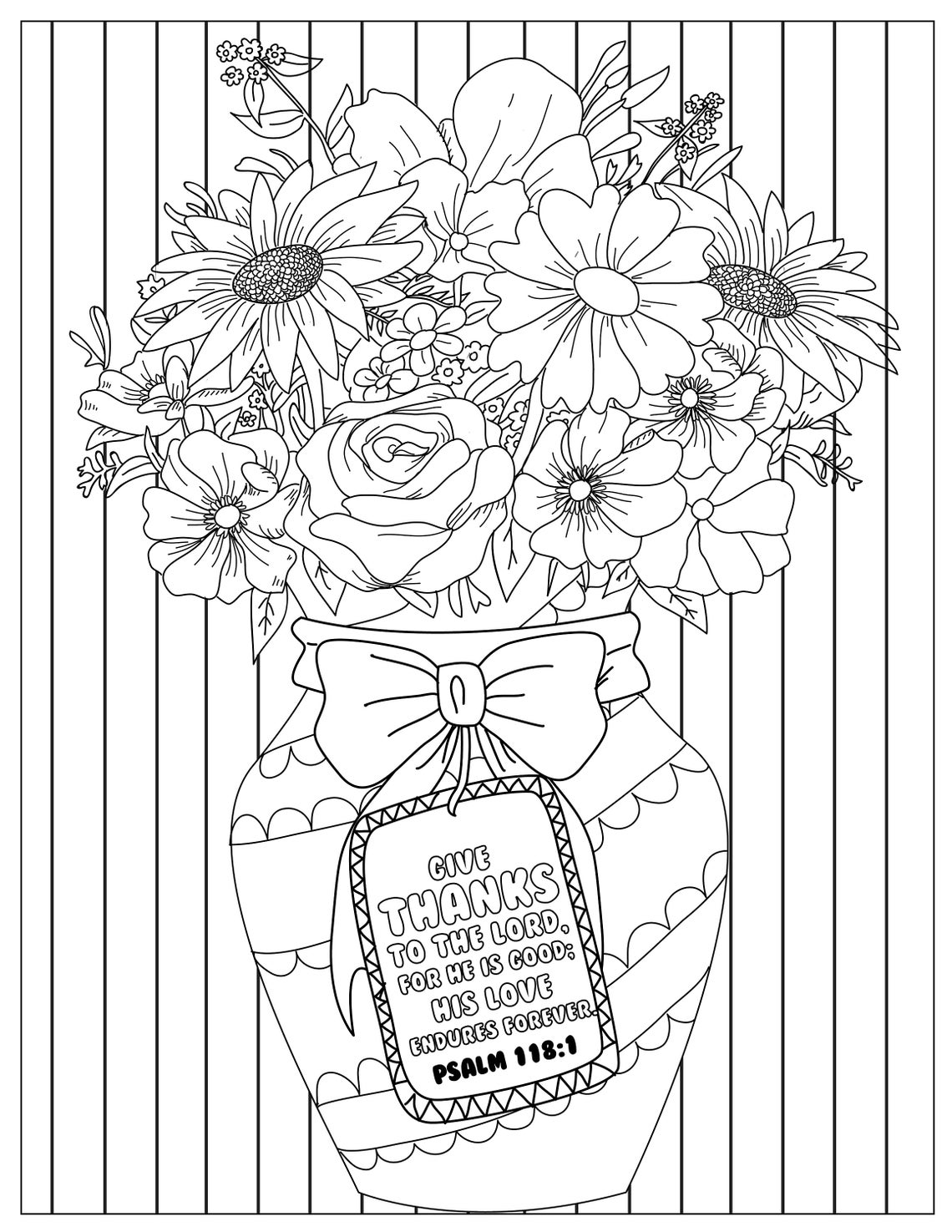 Psalm 118:1, Coloring Pages for Adults, 1 Printable Coloring Page ...
