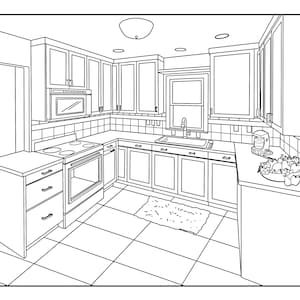 kitchen around the house coloring pages for adults 1 etsy