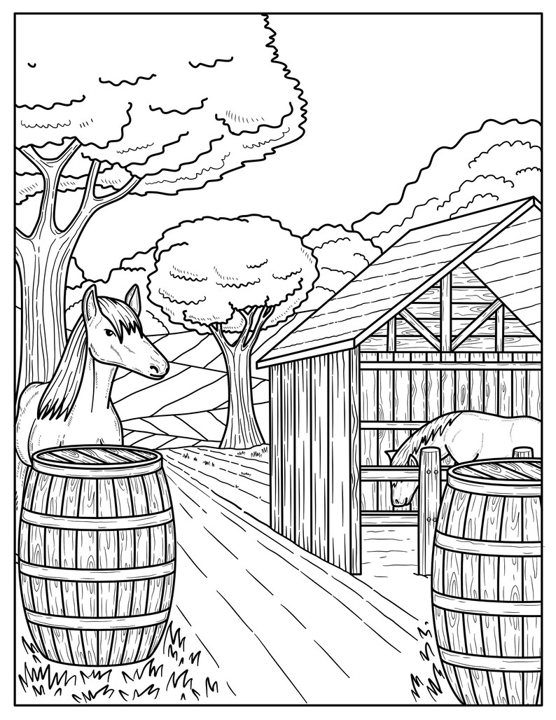 On the Farm-part I, Coloring Pages for Adults, 22 Printable Coloring ...