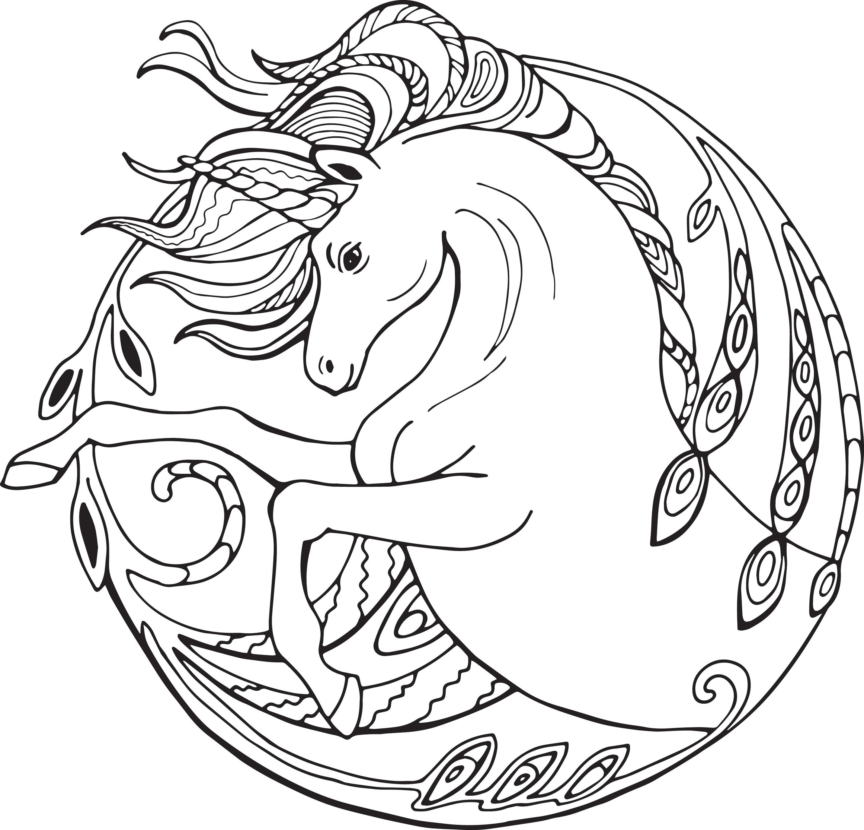 unicorns coloring pages for adults