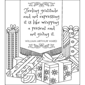 Gratitude, Coloring Pages for Adults, 1 Printable Coloring Page, Instant Download PDF
