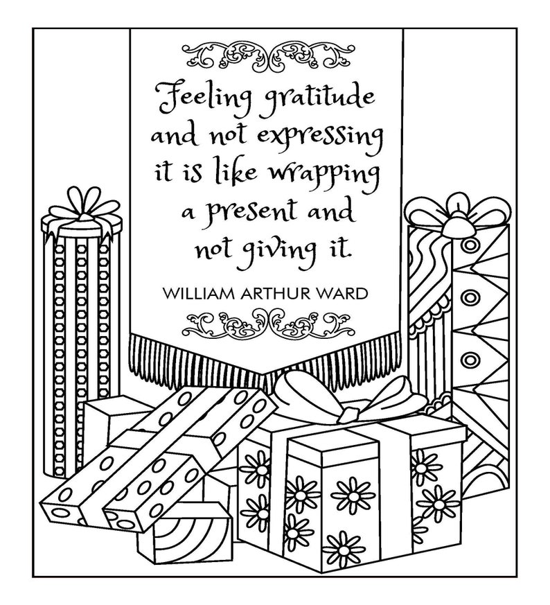 Gratitude Coloring Pages for Adults 1 Printable Coloring - Etsy