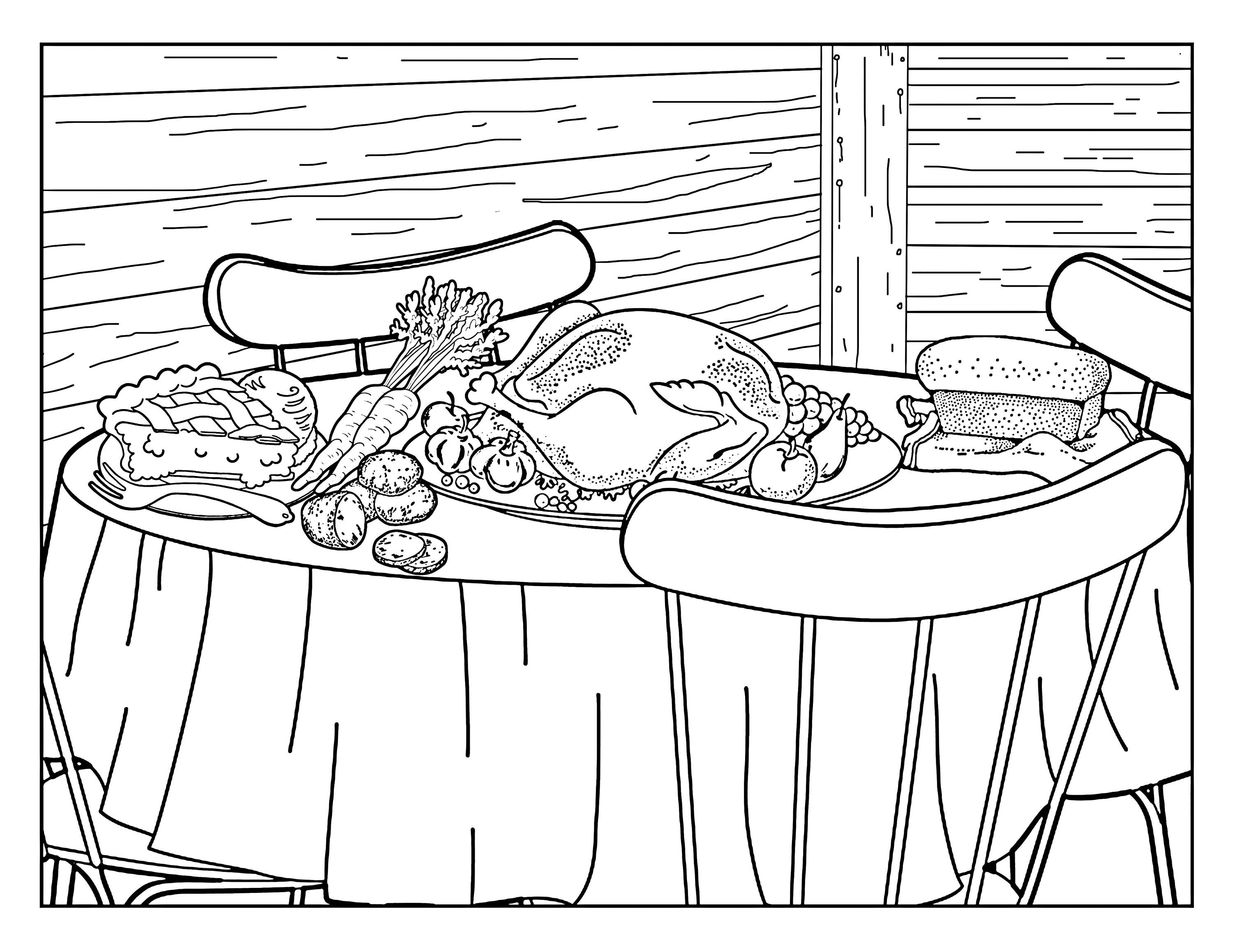Kitchen Table Coloring Pages for Adults 1 Printable Coloring | Etsy