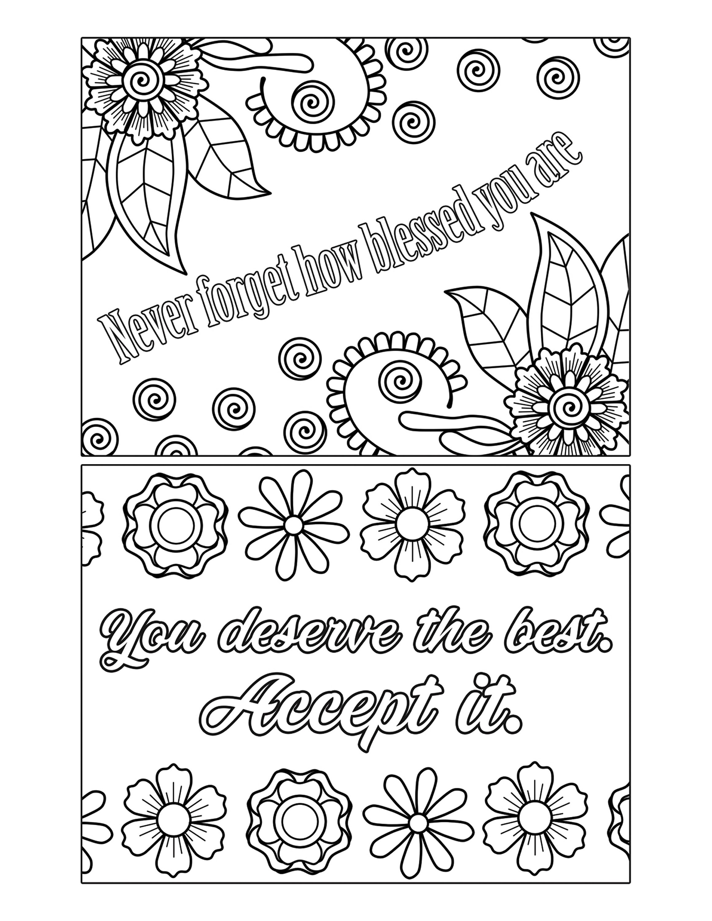 20 Charming Postcards, Coloring for Adults, 20 Printable Postcards