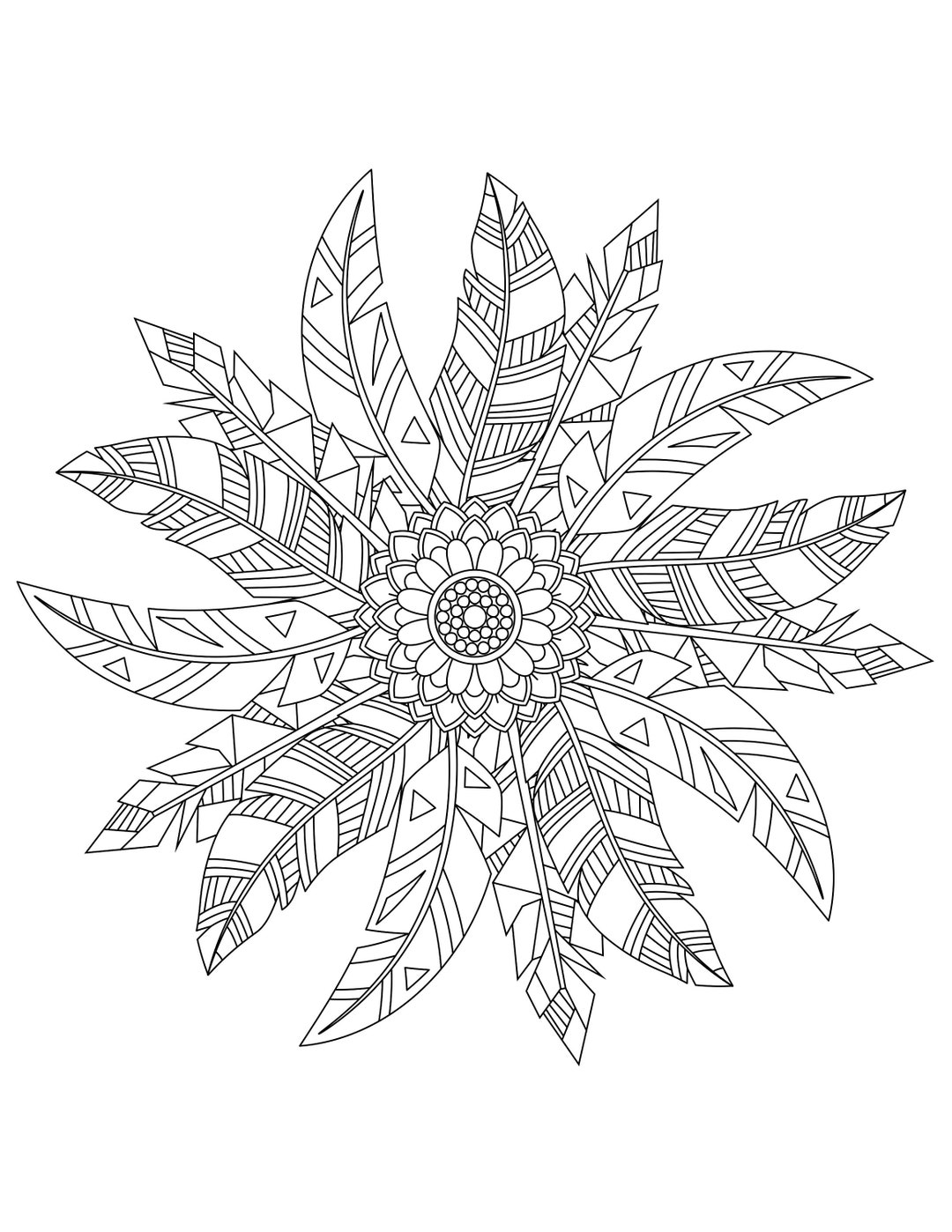 Feathers, Coloring Pages for Adults, 2 Printable Coloring Pages ...