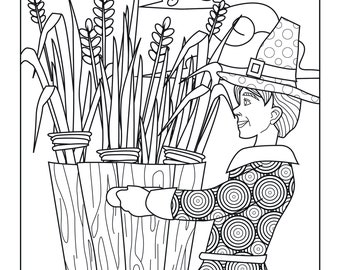 Pilgrim, Coloring Pages for Adults, 1 Printable Coloring Page, Instant Download PDF