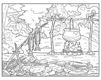 Vecchio West 3 pagine da colorare per adulti, 4 pagine da colorare stampabili, PDF con download istantaneo