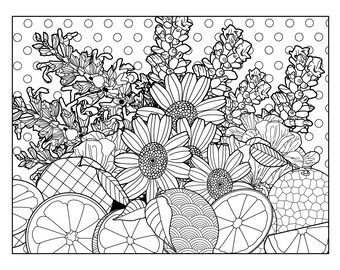 Lavender 19, Coloring Pages for Adults, 2 Printable Coloring Pages, Instant Download PDF