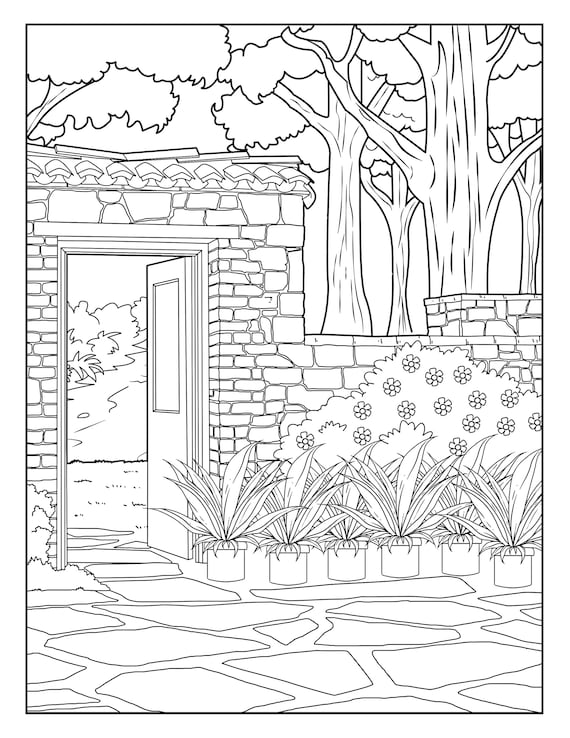 Mur De Pierre Galerie De Jardin Pages De Coloriage Pour Etsy France Mur De Pierre Galerie De Jardin Pages De Coloriage Pour Etsy France