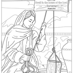 Psalm 23:6, Coloring Pages for Adults, 1 Printable Coloring Page, Instant Download PDF
