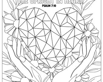 Salmo 7:10, Disegni da colorare per adulti, 1 Pagina da colorare stampabile, Download istantaneo PDF