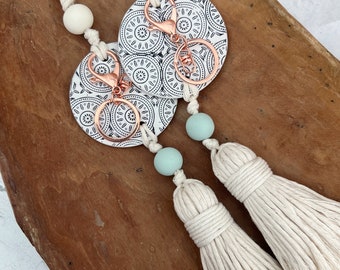 Key Ring Circle Edition Custom Clay Tag Hanger | AIRBNB Keys |  Custom AIRBNB VRBO Modern Key Chain Holder | Clay Key Holder | Bathroom Key