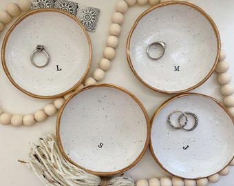 Speckled Ring Dish | Trinket Ring Dish | Jewelry Tray | Polymer Clay Ring Dish | Personalized Engagement Gift | Minimalist Decor Catchall