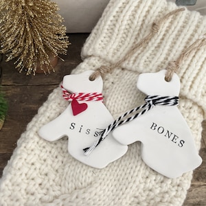 Custom Pet Ornament | Puppy Dog Clay Momorial Tag | Christmas Stocking Decor | Personalized Family | Keepsake Xmas Gift | Momento Gift 2025