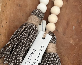 Occupied Unoccupied Tweed Edition 2026 Door Sign | Wood Bead Clay Tag Door Indicator | Hotel Boho Decor | Minimal Coastal | AIRBNB VRBO