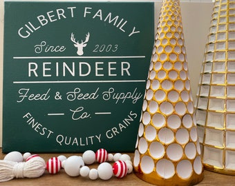 Reindeer Feed and Seed Co. | Personalized Holiday Decor | Personalized Christmas Sign | Custom Christmas Decor | Rustic Christmas Farmhouse