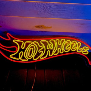 Hotwheels Neon Sign, Hotwheels Neon Sign Bedroom, Hotwheels Logo Led Neon Lights, Room Decor,Light Up Sign,Personalized Gift, Mcqueen