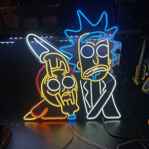Peinture Moderne A3 Fluorescent Lumineux UV Rick Et Morty Cartoon Décor  Maison