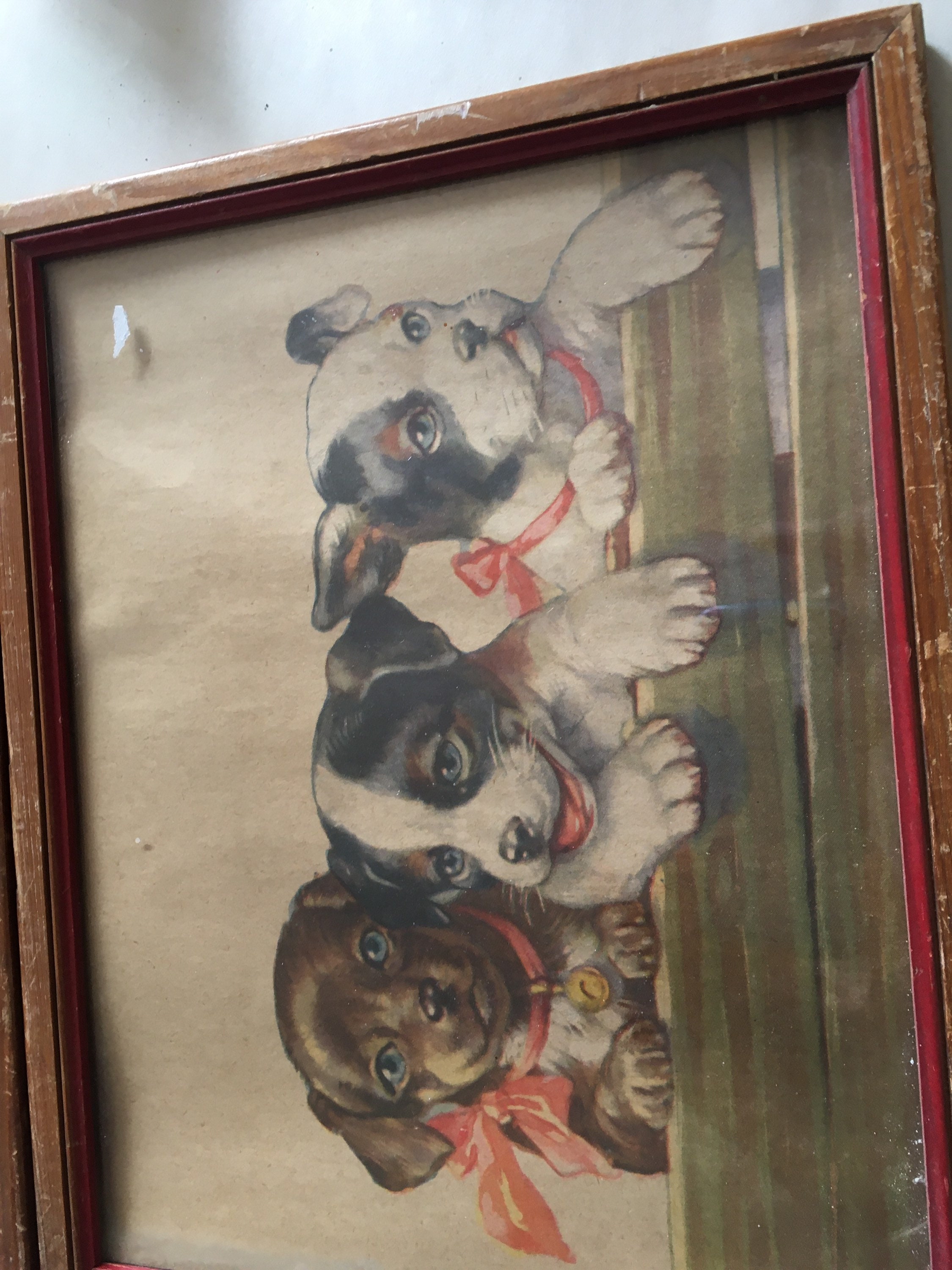 Set of two vintage childrens prints with frames. Etsy