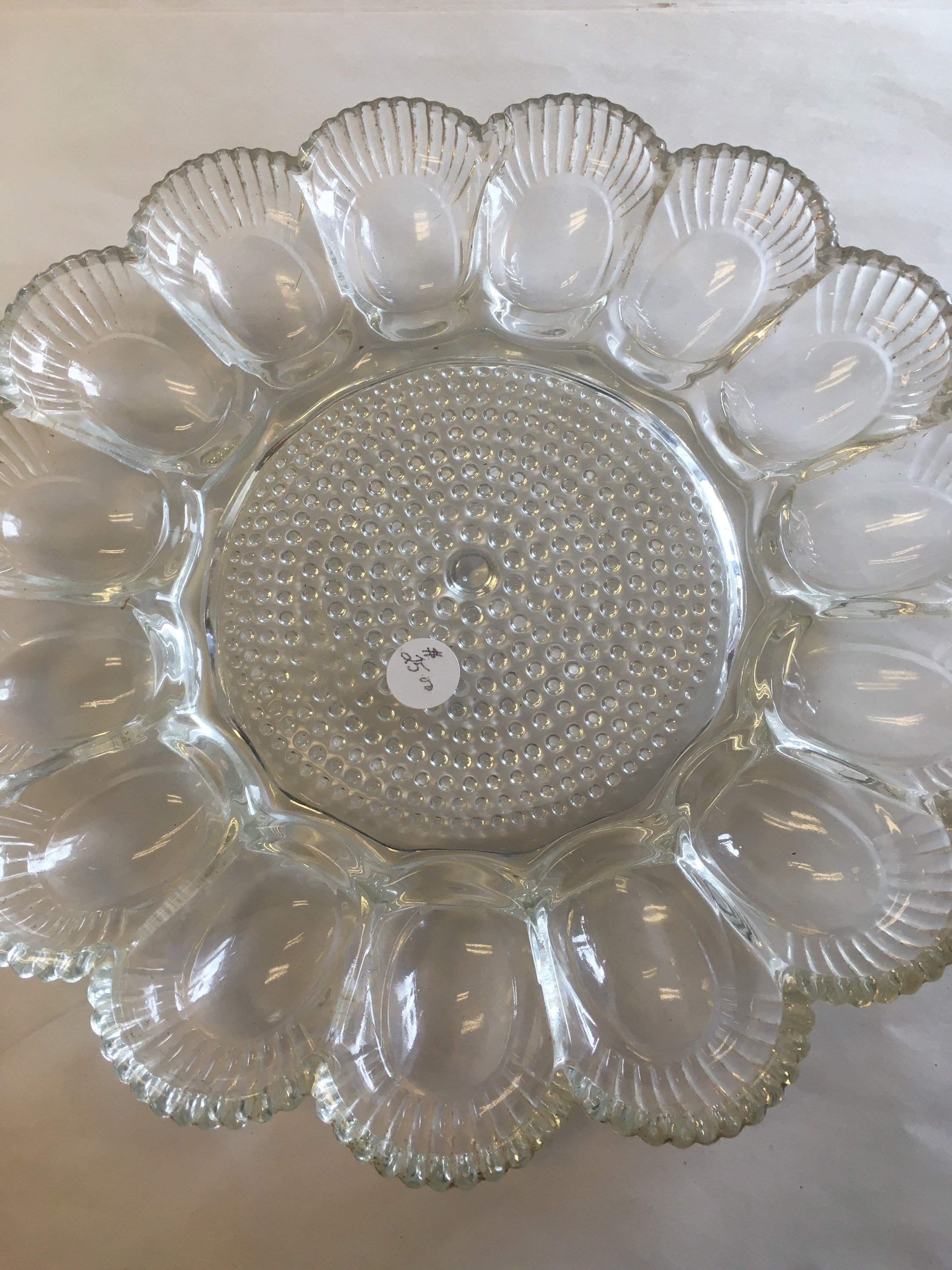 Vintage Glass Egg Serving Plate Etsy