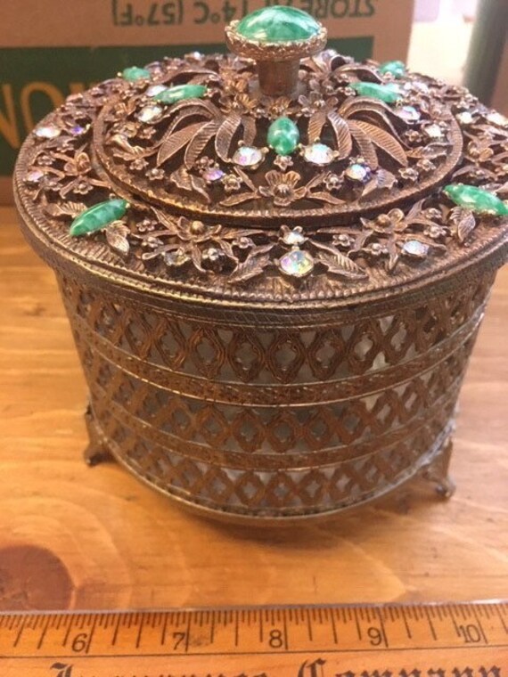 Vintage Ormolu dresser jar