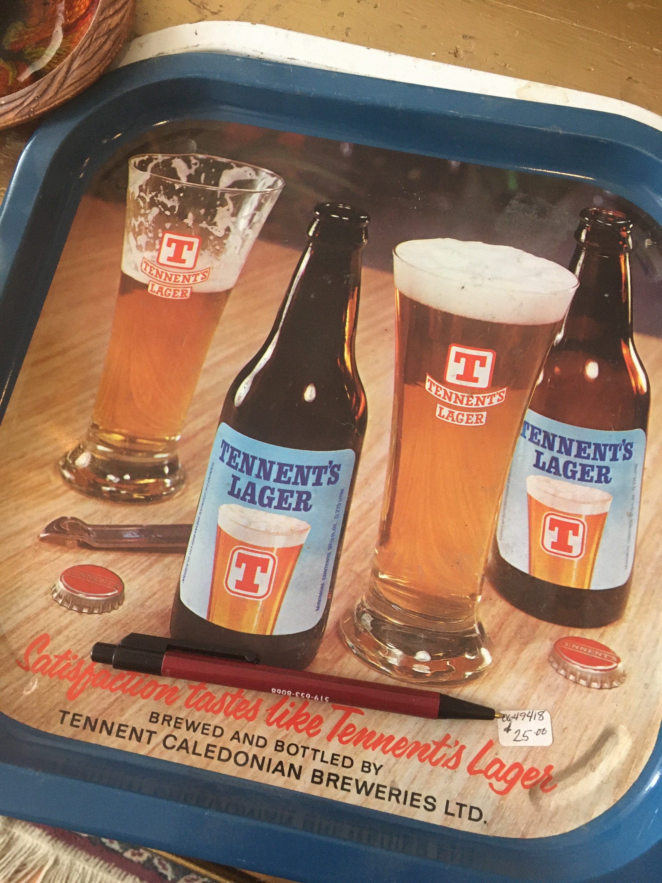 Vintage Tennents Lager bar tray Etsy