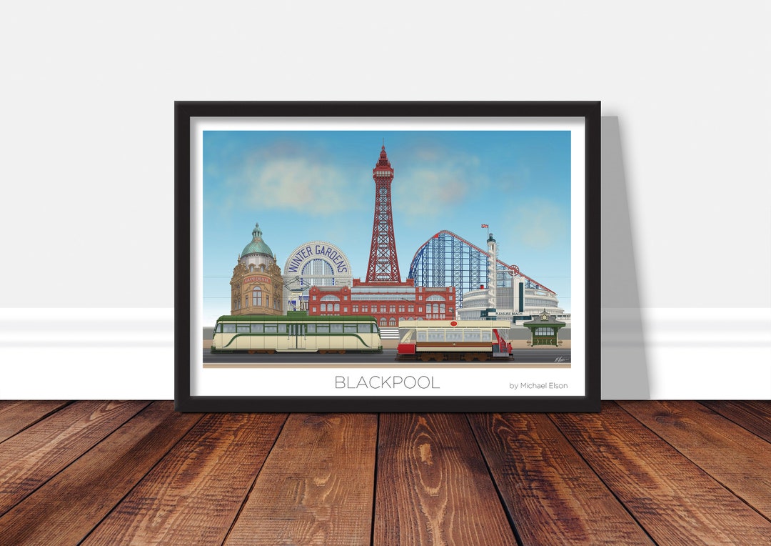 Blackpool Print Blackpool Poster, Pleasure Beach, Blackpool Tower
