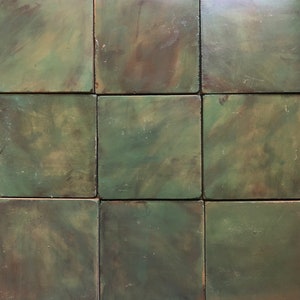 4x4 Antique Glaze Grueby Green Handmade Arts and Crafts Mission Craftsman Wall Tile