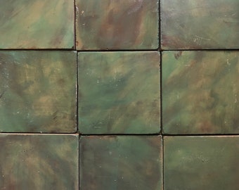 4x4 Antique Glaze Grueby Green Handmade Arts and Crafts Mission Craftsman Wall Tile