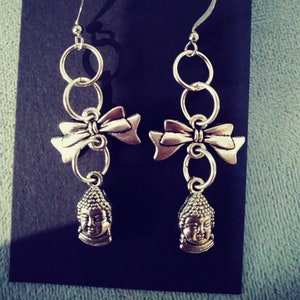 Buddhas and Bows hypoallergenic dangle earring fish hook style