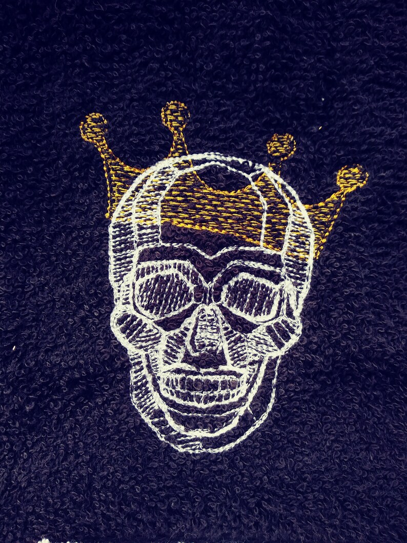 Skull King Embroidered Hand Towel and Washcloth Set Etsy Sweden