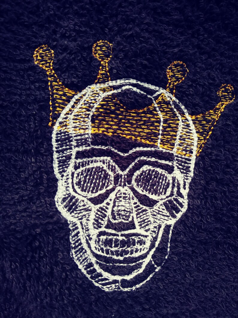 Skull King Embroidered Hand Towel and Washcloth Set Etsy Sweden