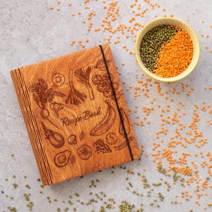 Personalized culinary book, custom recipe binder, rustic recipe journal, family cookbook, newlyweds gifts, blank recipe book, gift for mom