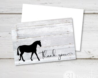 Horse Thank You Card | Etsy