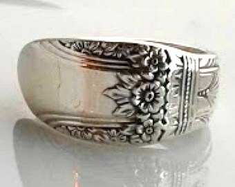 261 / Antyczny pierścień ze srebra w kształcie łyżki - Pierwsza miłość 1937.