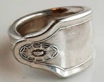 816 /  Silver Spoon Ring - Georgian 1912.