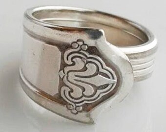 1032 / Pierścień męski ze srebra w kształcie łyżki - florentyński 2.